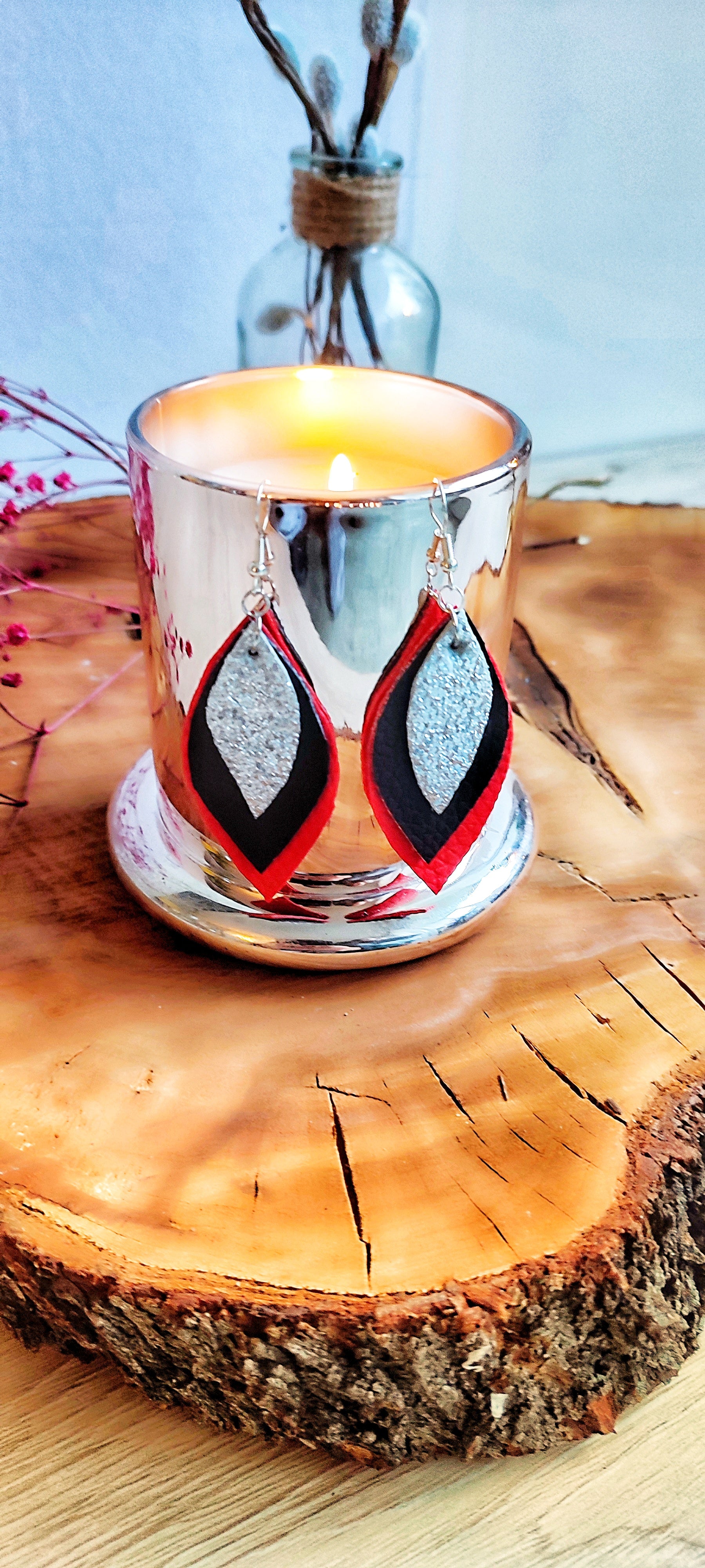 "Dream" faux leather earrings