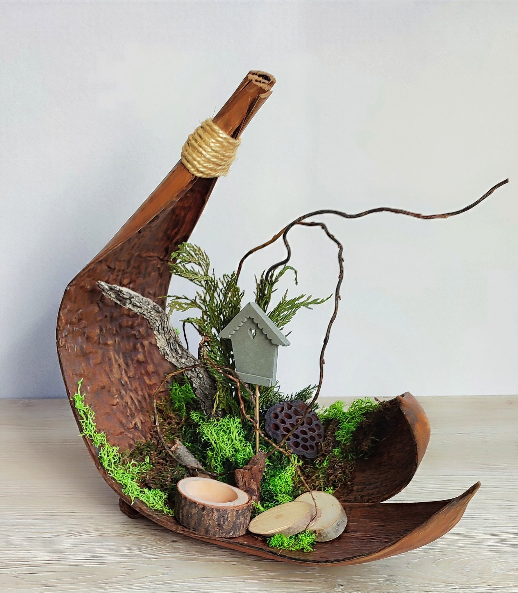 Decoración de hoja de coco natural "Essence"