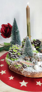 Scène de Noël miniature sur bois "Rêves"