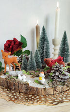 Scène de Noël miniature sur bois "Snow"