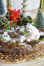 Escena navideña en miniatura sobre madera "Féerie"