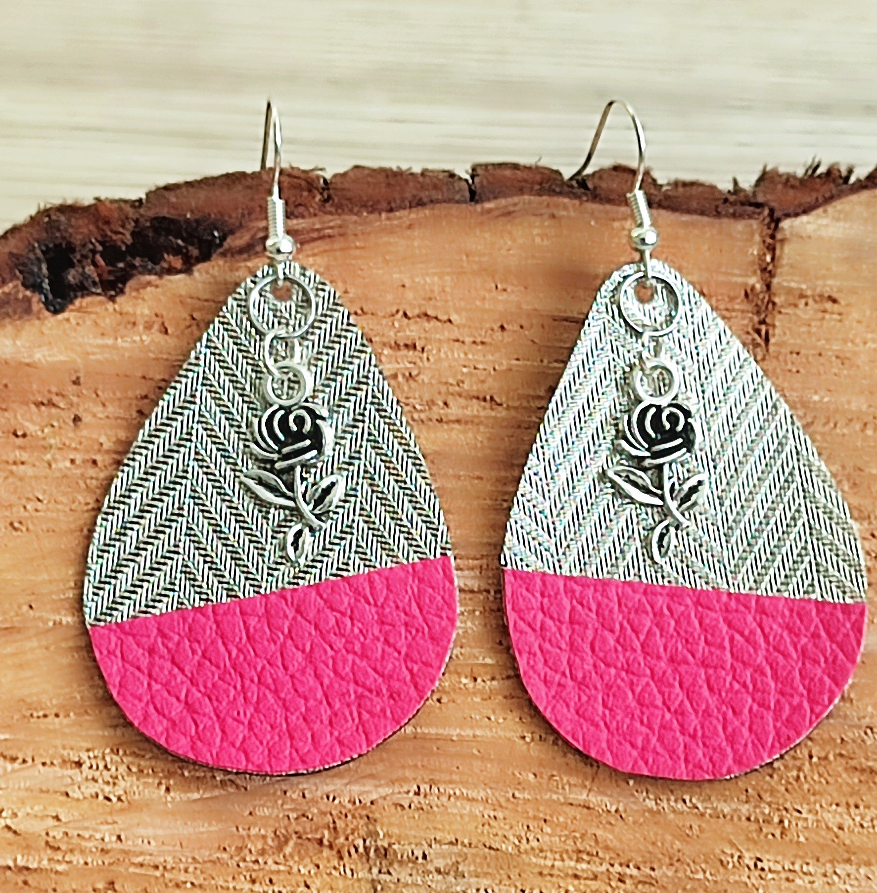 Pendientes “drop” de imitación y PVC