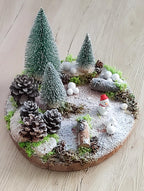 Scène de Noël miniature sur bois "Spirit"