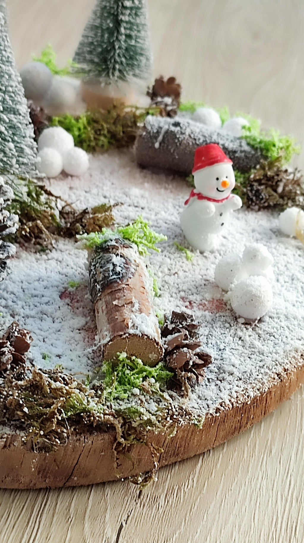 Scène de Noël miniature sur bois "Spirit"