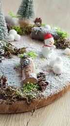 Scène de Noël miniature sur bois "Spirit"