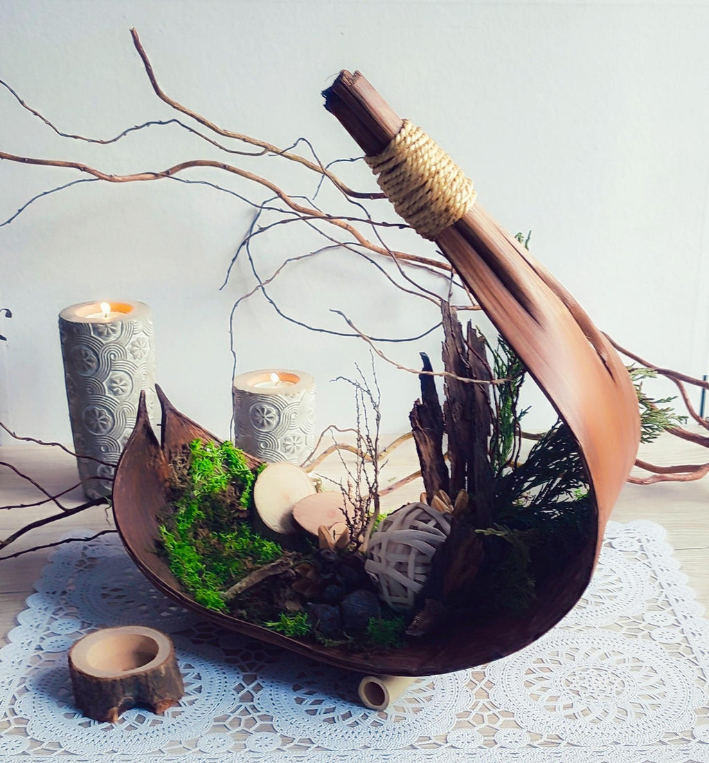 Decoración de hojas de coco natural "Armonía"