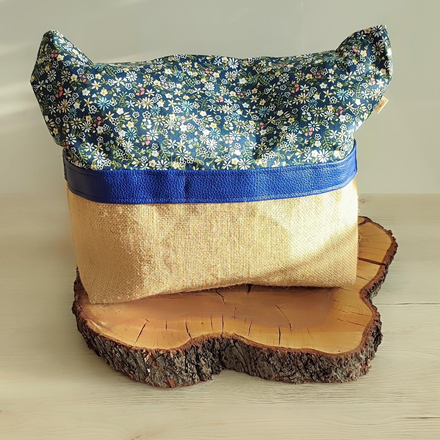 Sac cabas en toile de jute et coton "minuit"
