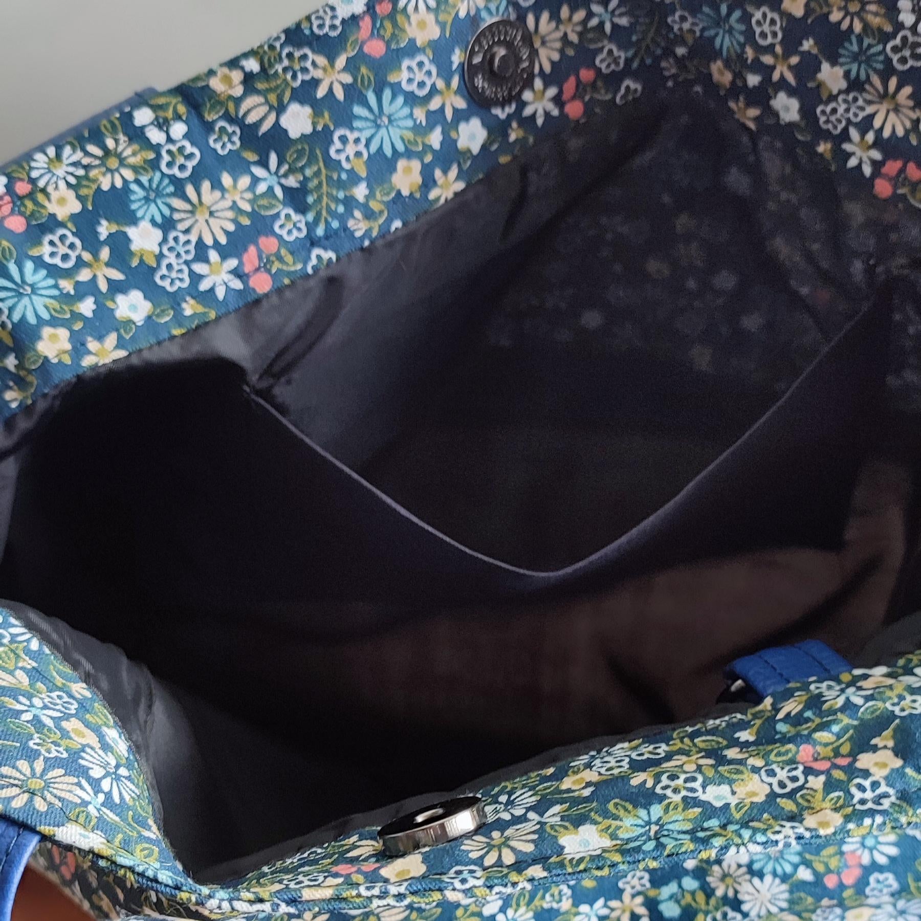 Sac cabas en toile de jute et coton "minuit"
