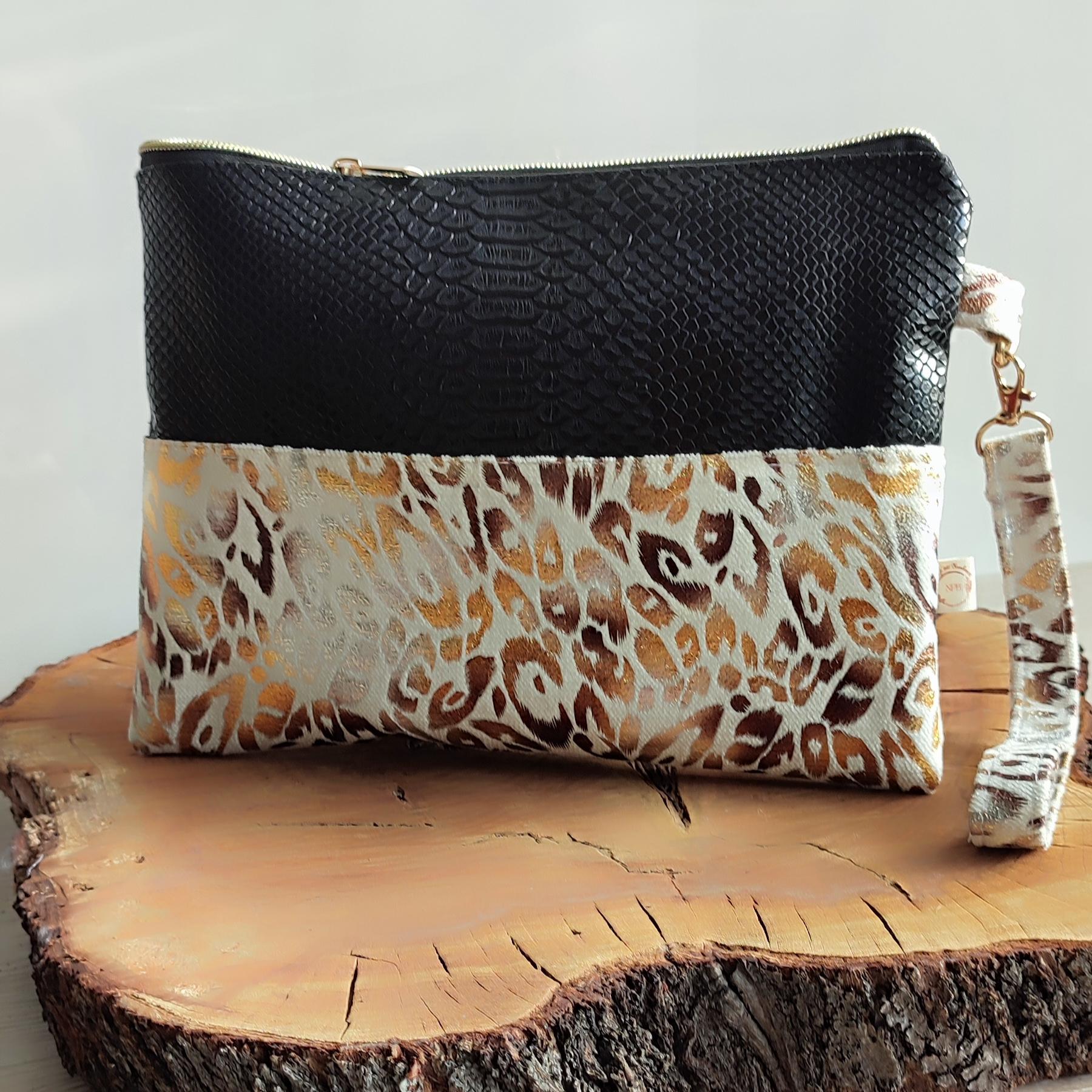 Grande pochette en simili "Sauvage"