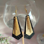 Boucles d’oreilles "Rock"– simili cuir et chaînes Nos p'tits Bonheurs