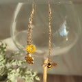 Boucles d’oreilles asymétriques abeille & tournesol Nos p'tits Bonheurs
