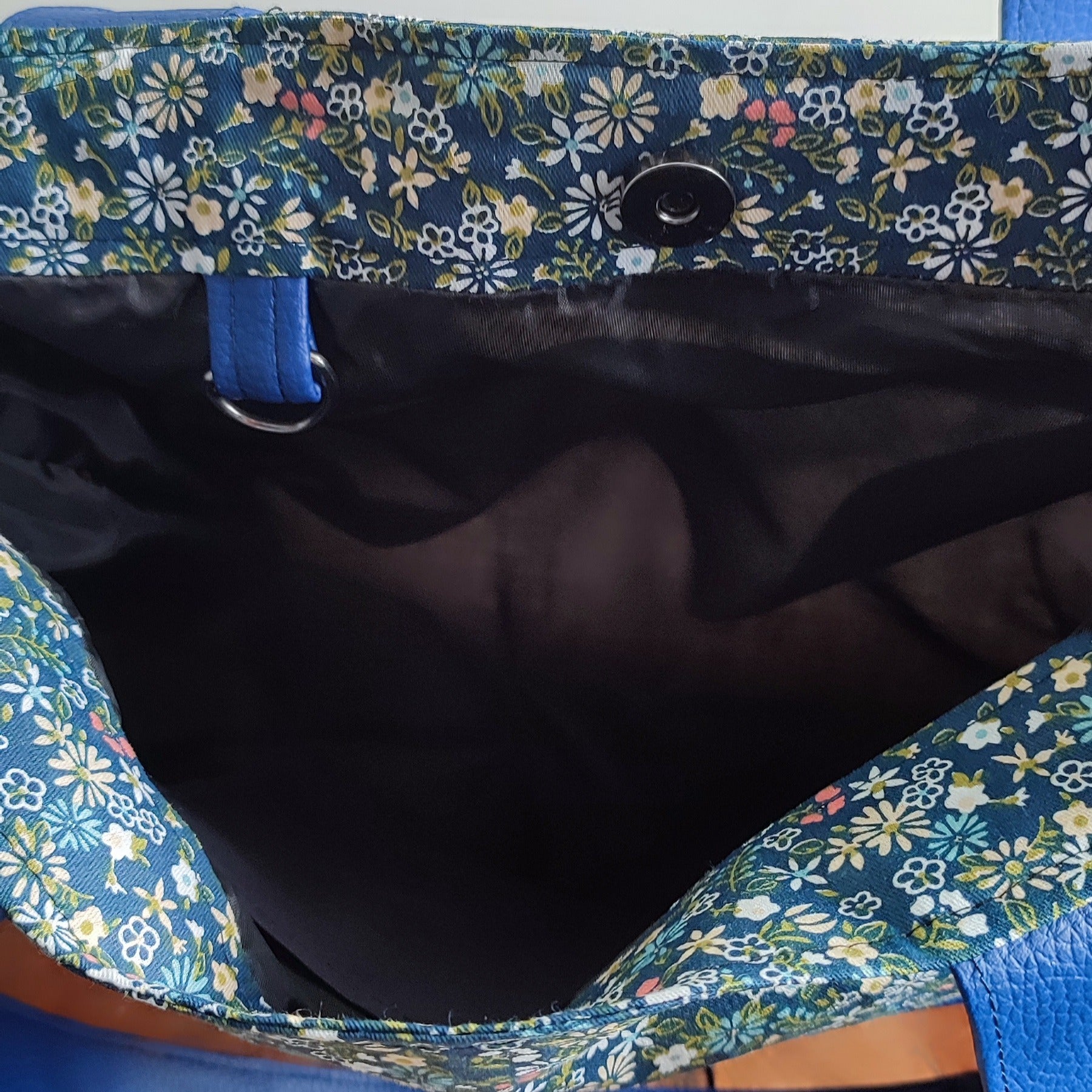 Sac cabas en toile de jute et coton "minuit"