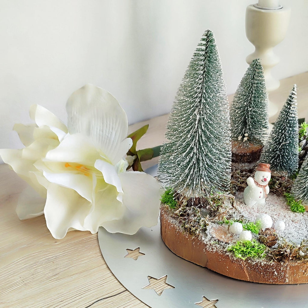 Scène de Noël miniature sur bois "Light"