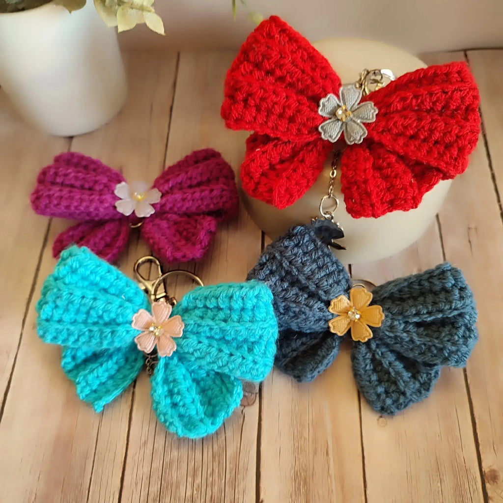 Porte-clés nœud crocheté (Copie) Nos p'tits Bonheurs